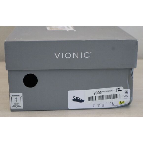 Vionic Women's Sz 10M Black Croco Amber Adjustable Orthotic Sandals - Picture 12 of 12